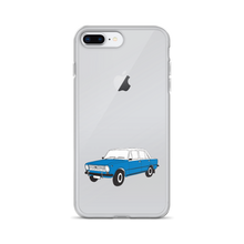 Load image into Gallery viewer, Lada Blue Donkey Taxi Clear iPhone Case