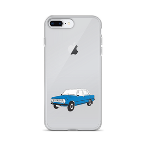 Lada Blue Donkey Taxi Clear iPhone Case