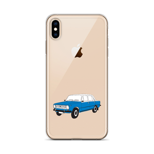 Lada Blue Donkey Taxi Clear iPhone Case