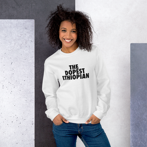 The Dopest Ethiopian Unisex Sweatshirt White/Black