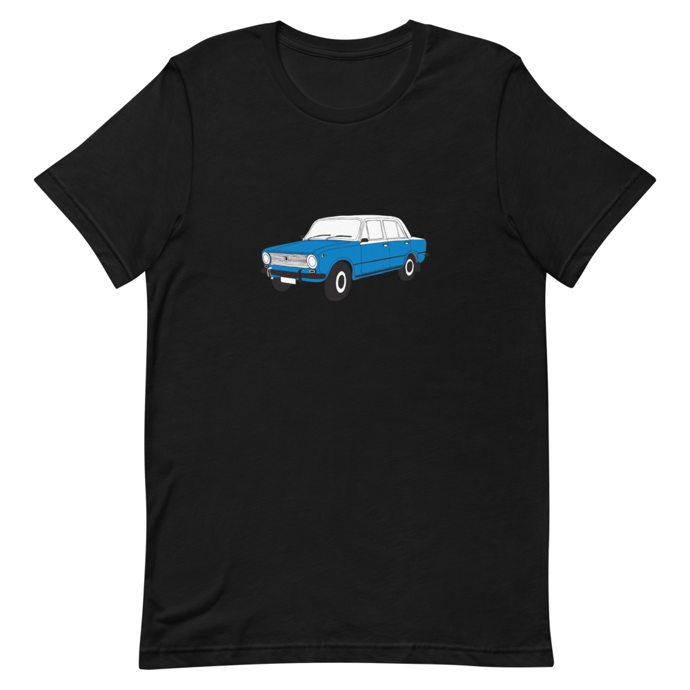 The Blue Donkey (Lada Taxi) Unisex Tee Black