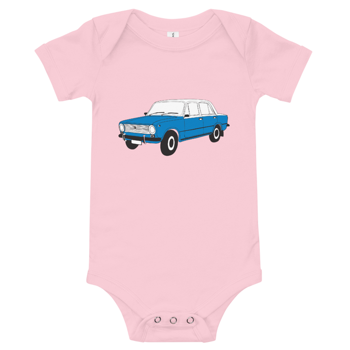 The Blue Donkey (Lada Taxi) Infant Onesie Pink