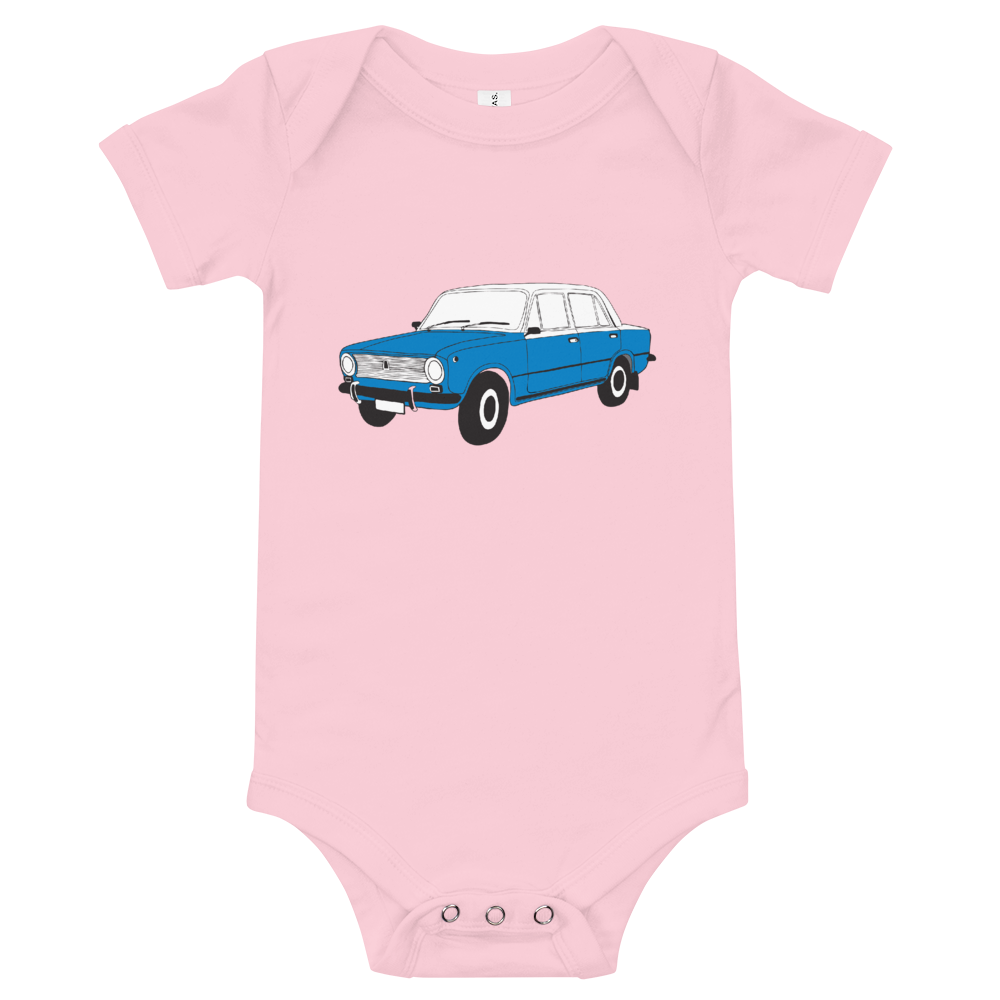 The Blue Donkey (Lada Taxi) Infant Onesie Pink