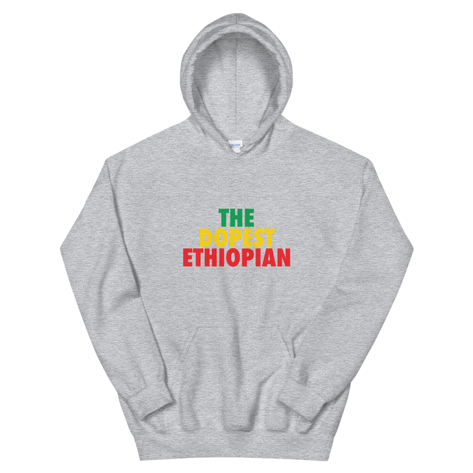 The Dopest Ethiopian Unisex Hoodie Green/Yellow/Red Gray