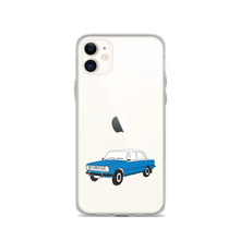 Load image into Gallery viewer, Lada Blue Donkey Taxi Clear iPhone Case