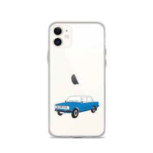 Lada Blue Donkey Taxi Clear iPhone Case